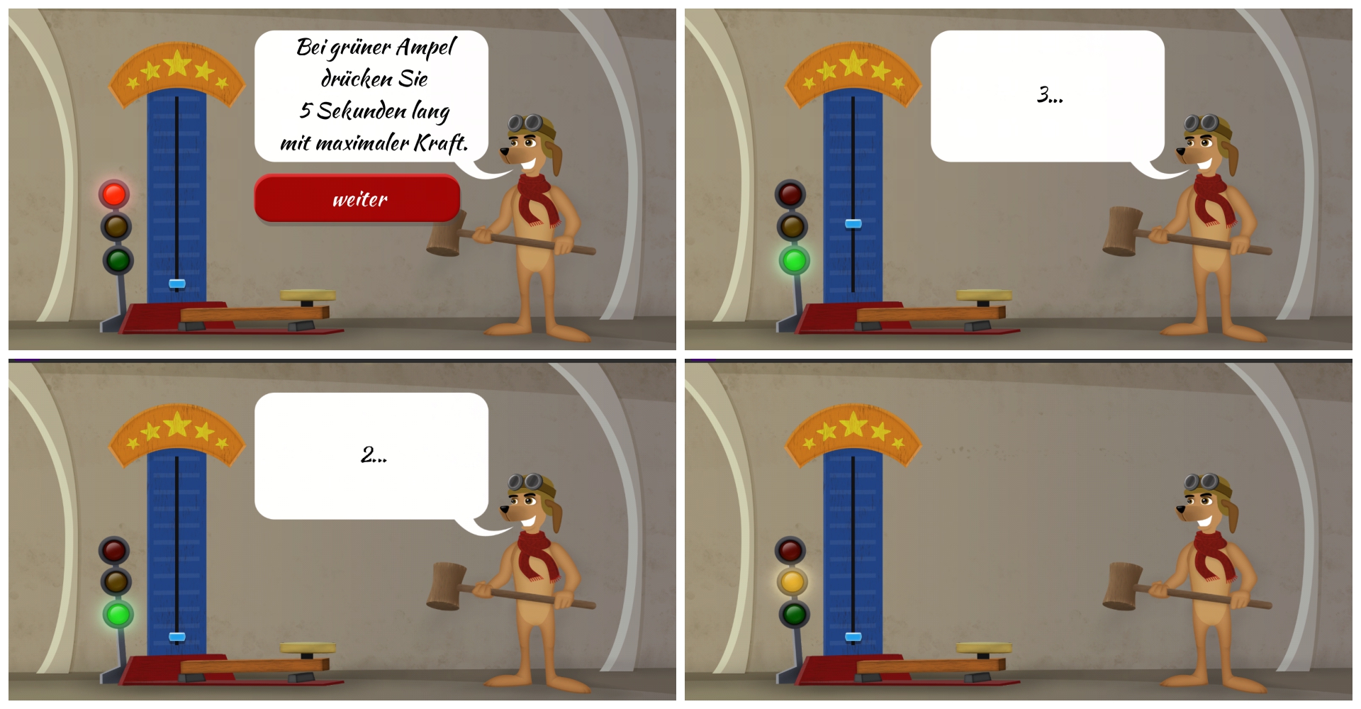 GenuSport Knietrainer: App-Ansicht Hau den Lukas